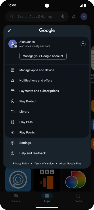 Press Manage apps and device.
