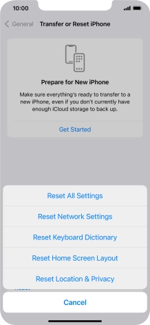 Press Reset All Settings.