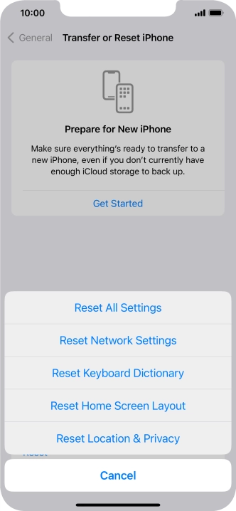 Press Reset All Settings.