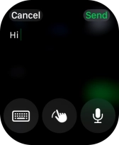 Press the microphone icon and record the message.