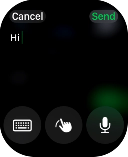 Press the microphone icon and record the message.