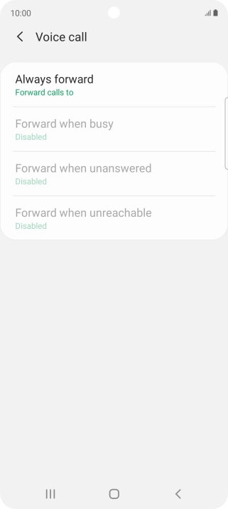 Press the required divert type. Press the required divert type.