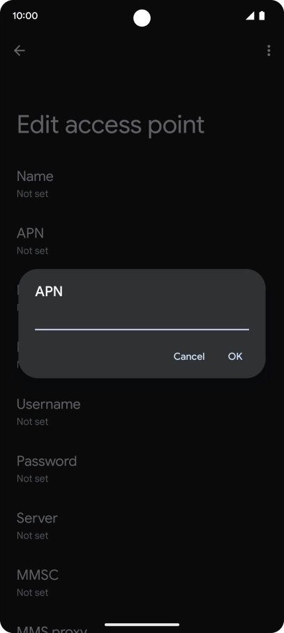 Key in live.vodafone.com and press OK.