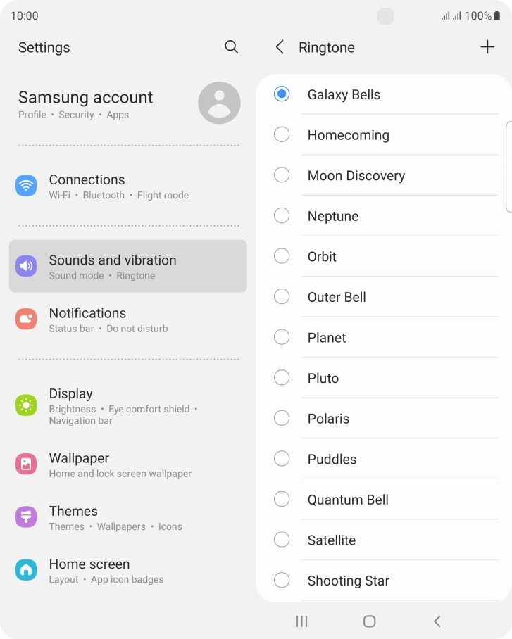 Press the add ring tone icon.