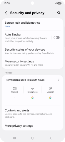 Press More security settings.