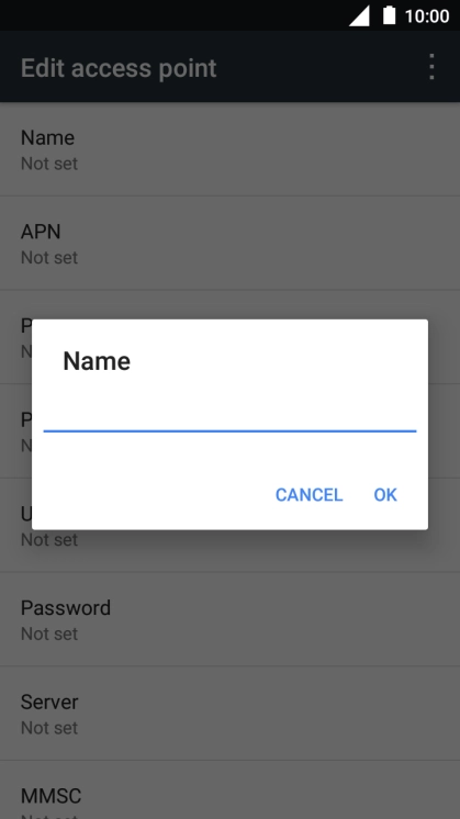 Key in Vodafone Internet and press OK.