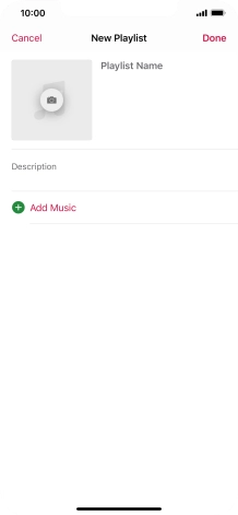 Press the text input field and key in a name for the playlist.