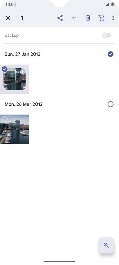 Press the required pictures or videos.