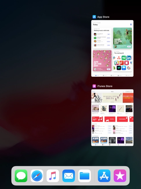 Slide upwards on the required application to end it.