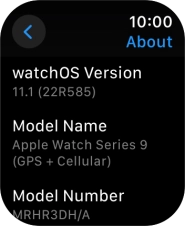 The software version of your Apple Watch is displayed below watchOS Version.