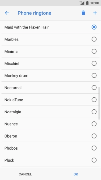 Once you've found a ring tone you like, press OK.