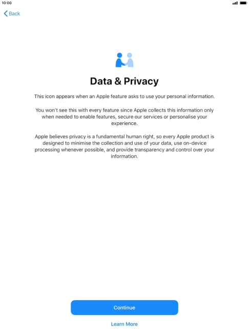 Press Continue. Press Continue.