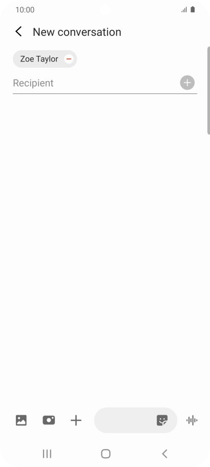 Press the text input field and write the text for your text message.