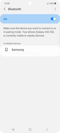 Press the required Bluetooth device and follow the instructions on the screen to pair the device with your phone.