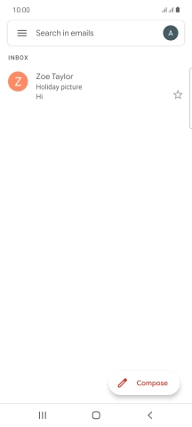 Press the email account icon.