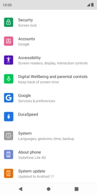 Press System update. If a new software version is available, it's displayed. Follow the instructions on the screen to update the phone software.