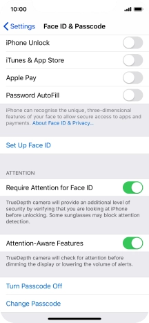 Press Turn Passcode Off and key in the phone lock code.