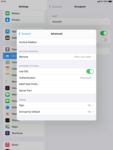 Press the indicator next to 