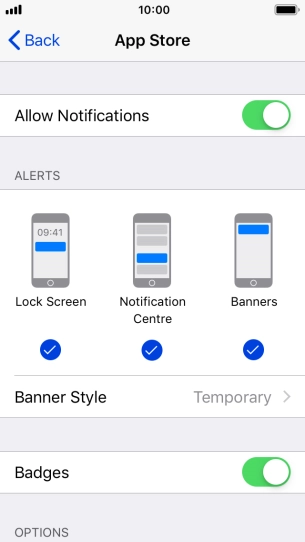 Press the indicator next to 