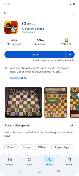 Press Install and follow the instructions on the screen to install the app.