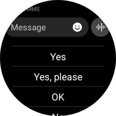 Press the record message icon and follow the instructions on the screen to record and send the required reply.