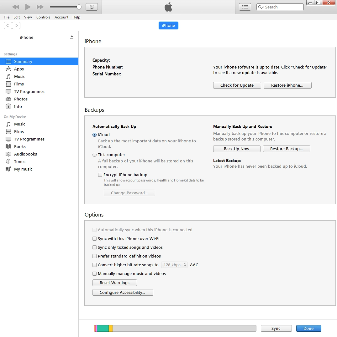 Click the required category, and follow the instructions on the screen to select the required settings.
