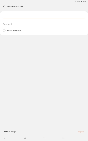 Press Password and key in the password for your email account.