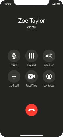 Press the end call icon to end the call.