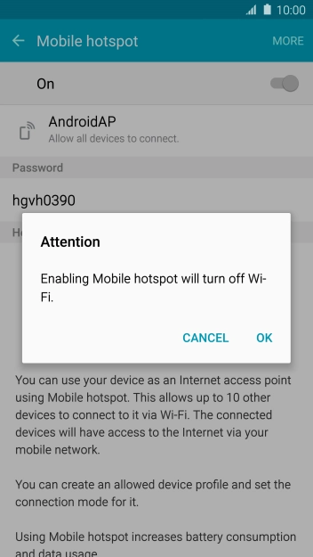 If Wi-Fi is turned on, press OK. If Wi-Fi is turned on, press OK.