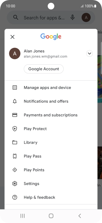 Press Manage apps and device.