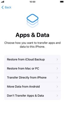 You can transfer content from an Android phone when your phone is activated for the first time and after a factory reset. When this screen is displayed, your phone is ready to transfer content from an Android phone.