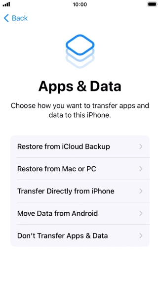 You can transfer content from an Android phone when your phone is activated for the first time and after a factory reset. When this screen is displayed, your phone is ready to transfer content from an Android phone.