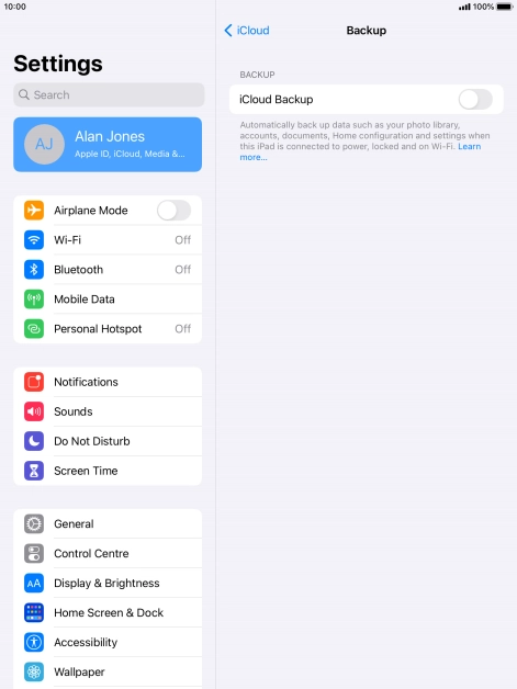 Press the indicator next to 