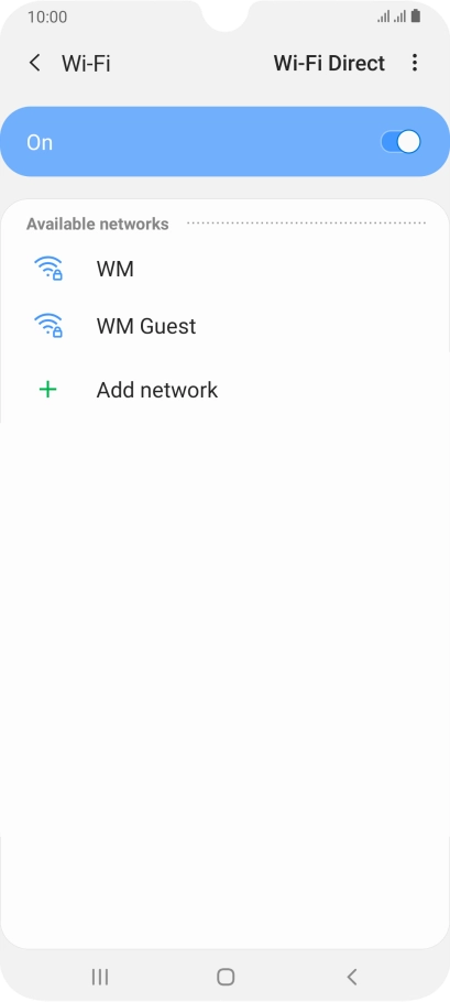 Press the required Wi-Fi network.