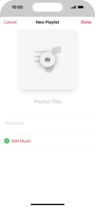 Press the text input field and key in a name for the playlist.