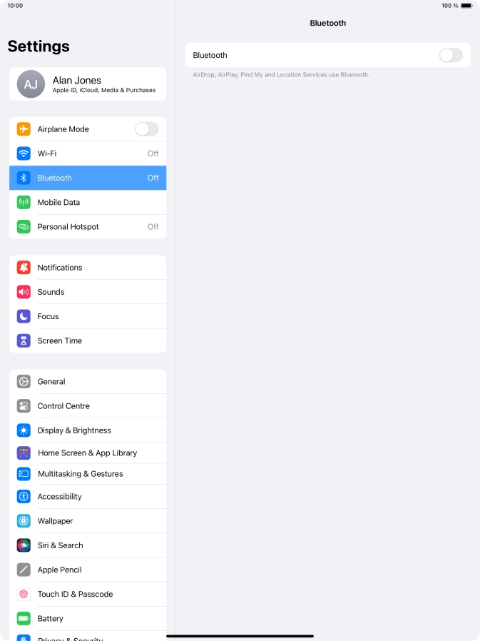 Press the indicator next to 