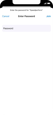 Key in the password for the Wi-Fi network and press Join.