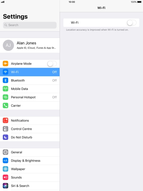 Press the indicator next to 