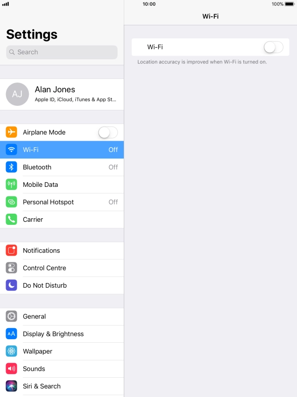 Press the indicator next to 