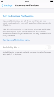 Press Turn On Exposure Notifications.