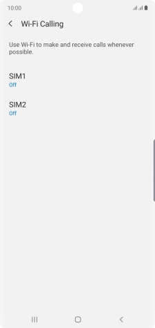 Press the name of the SIM.