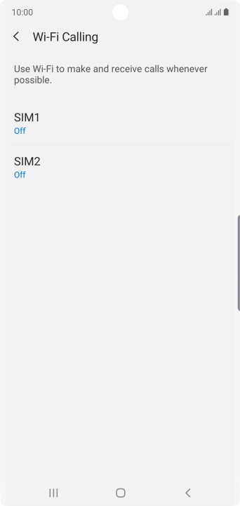Press the name of the SIM.