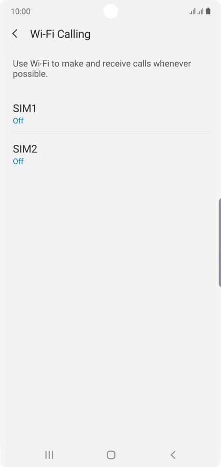 Press the name of the SIM.