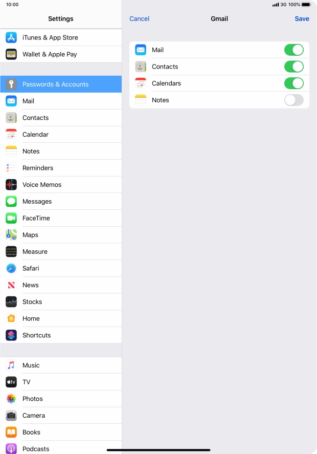 If this screen is displayed, you email account has been recognised and set up automatically. Follow the instructions on the screen to key in more information and finish setting up your tablet.