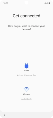 Press the required transfer method and follow the instructions on the screen to transfer content from another phone.