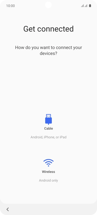Press the required transfer method and follow the instructions on the screen to transfer content from another phone.