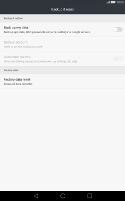Press Factory data reset.