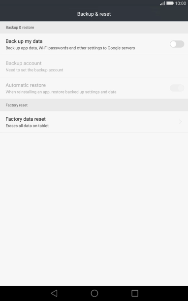 Press Factory data reset.