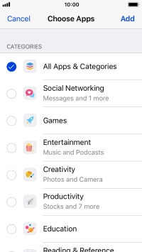 Press the required categories.