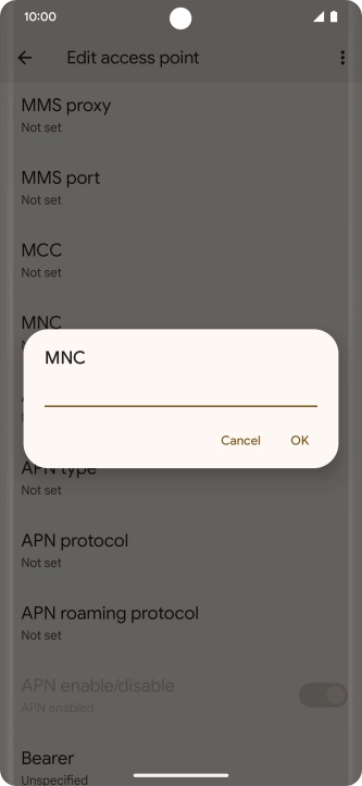 Key in 03 and press OK.